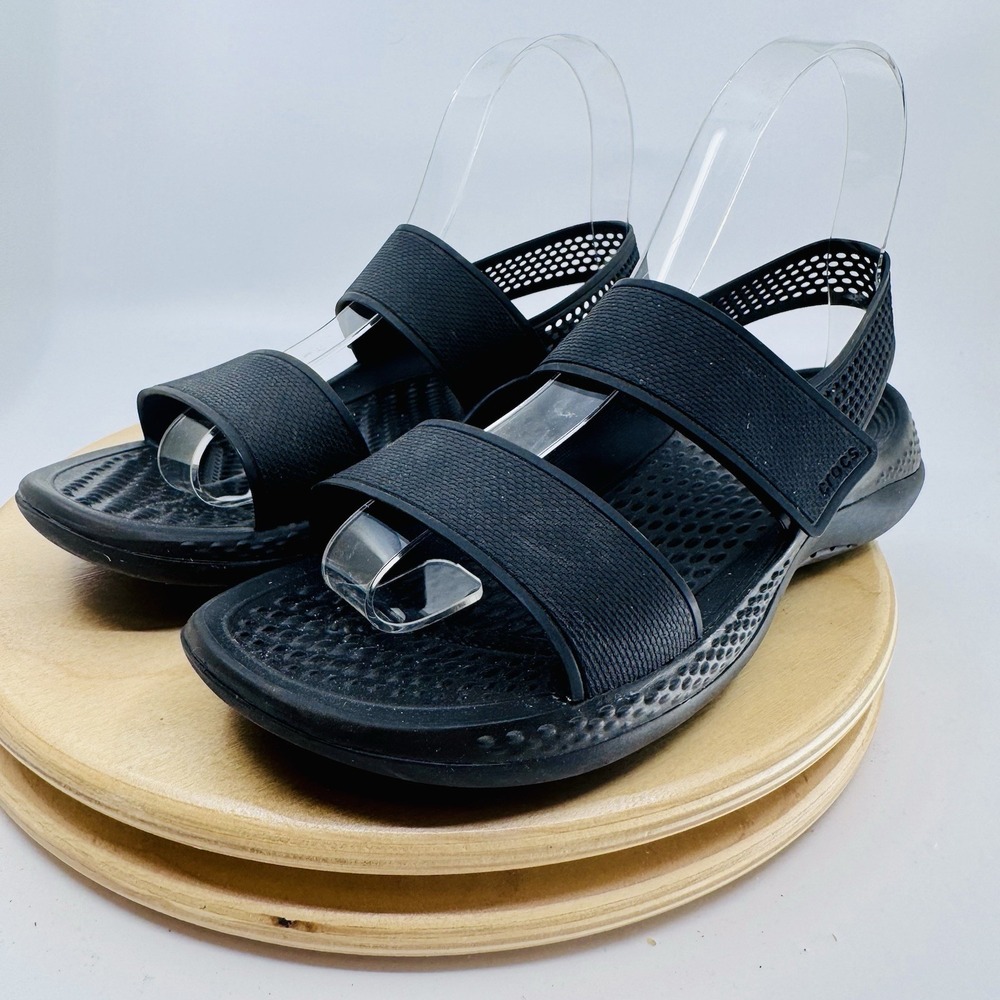 Crocs LiteRide 360 Sandals Black Casual Walking Shoes Women's Size 6